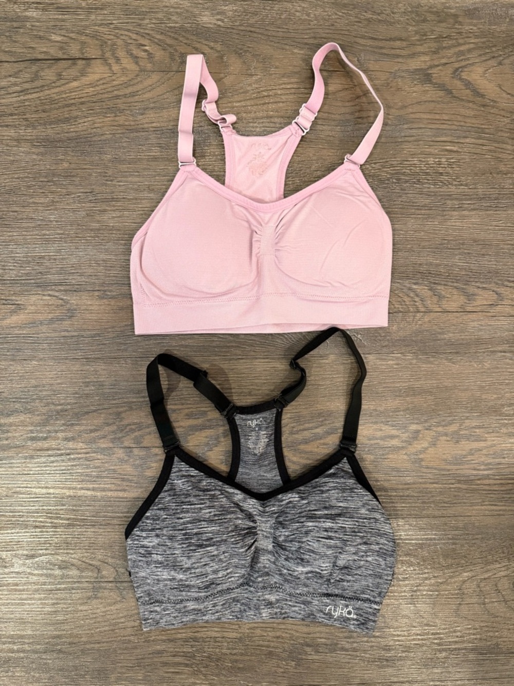 Set of 2 Ryka Sports Bras Size Small Light Pink and Gray